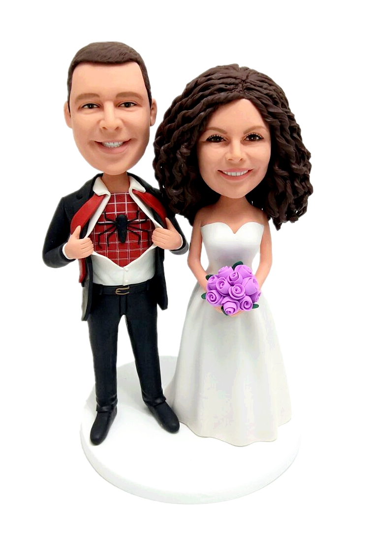Custom cake toppers Spiderman groom wedding Cake Toppers figurines